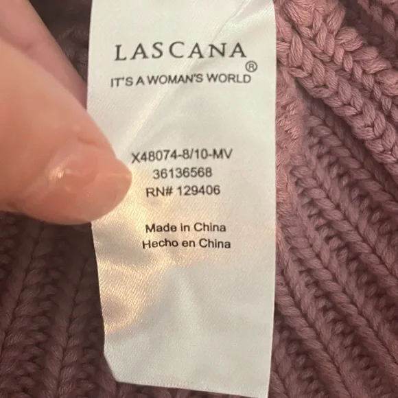 NWOT Lascana Pearl Button Crochet Cardigan Sweater in Mauve size 8-10 - Picture 12 of 16
